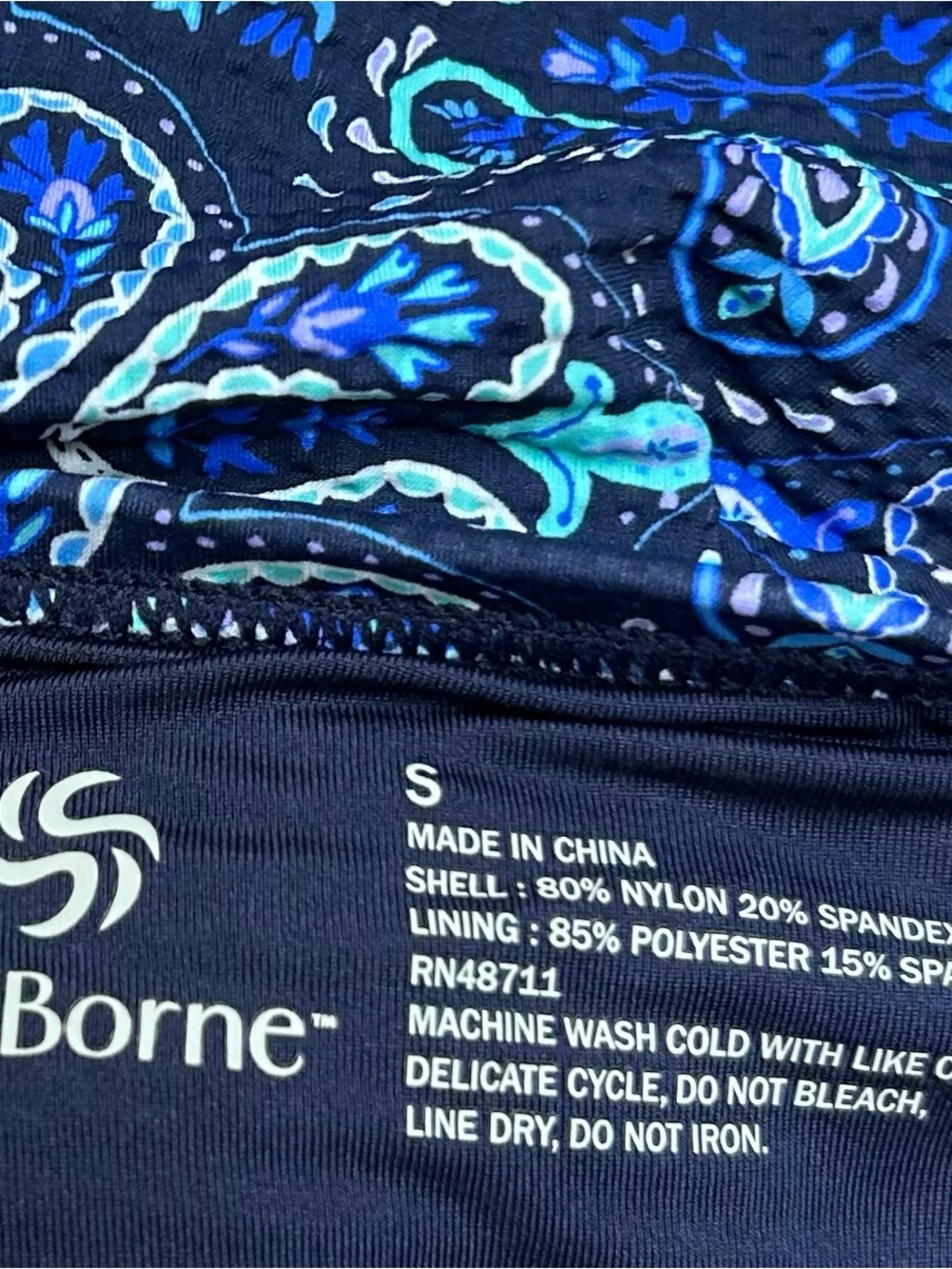 Sol Borne Blue Medallion Halter One Piece Swimsuit Size Small NWOT - Picture 3 of 6